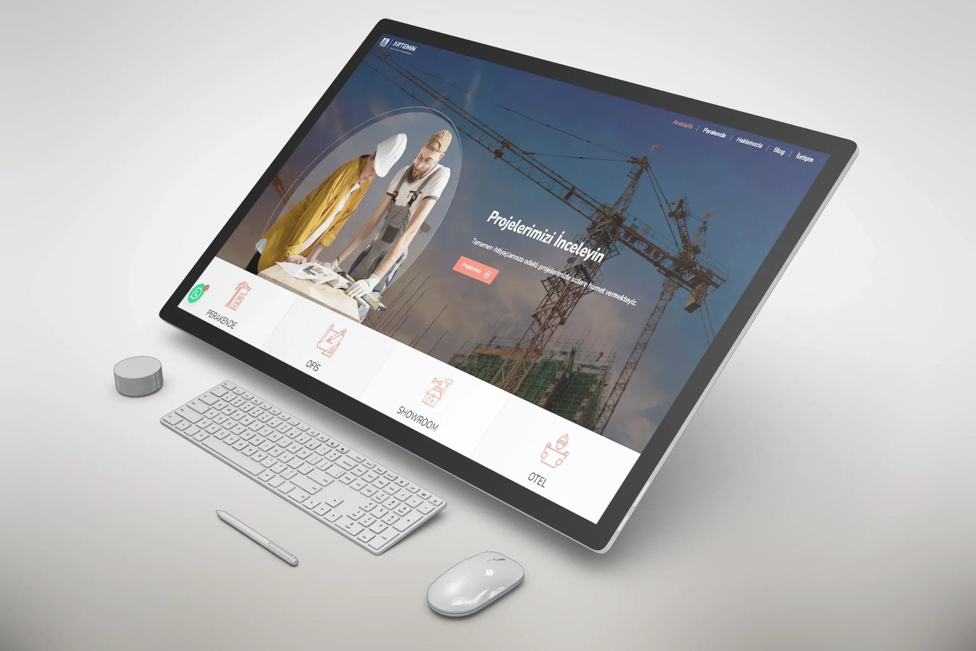 Artemin Yapı web sitesi